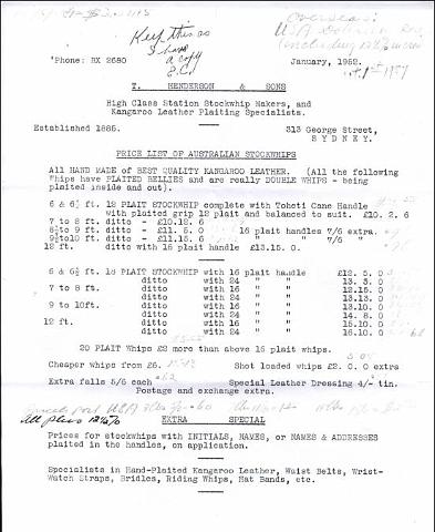 T Henderson and Sons Price List Jan 1952.JPG